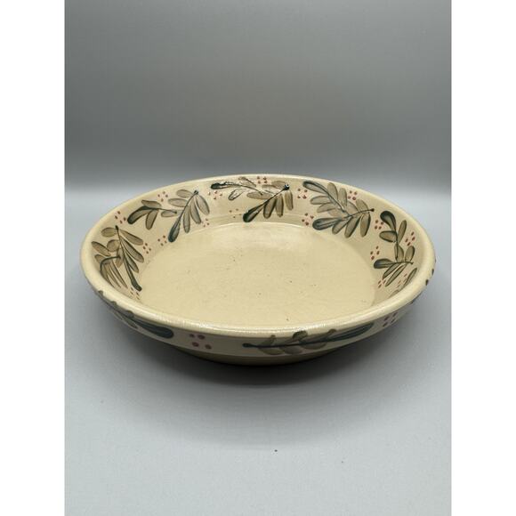 Beaumont Brothers BBP Pie Plate Pottery Green Leaf Berry Deep Dish Vintage - Picture 1 of 9